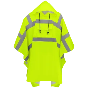 Global Glove & Safety GLO-850 FrogWear® HV High Visibility Yellow/Green Polyester Rain Poncho