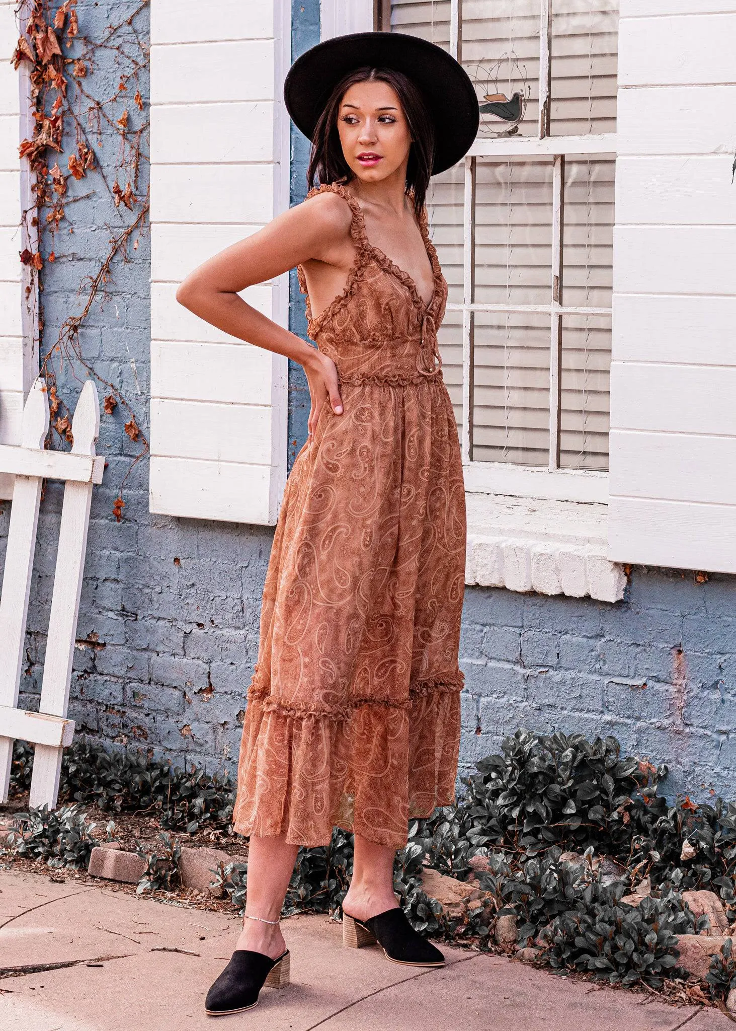 Good Karma Printed Chiffon Midi Dress