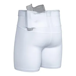 Graystone CCW Women's Two Pocket Holster Short  Concealed Carry Compression Clothing Spandex White