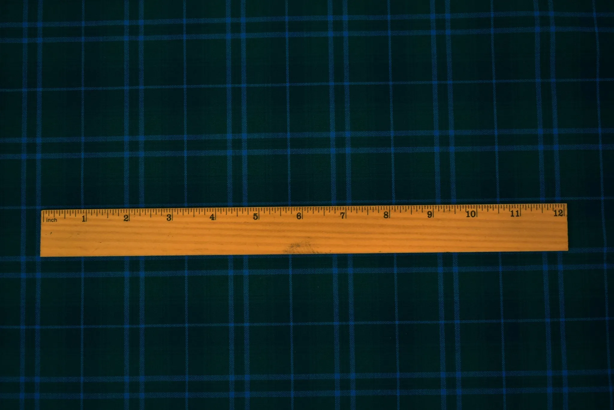 Green-Blue-Multi Poly-Wool Plaid Check Shirting Woven Fabric