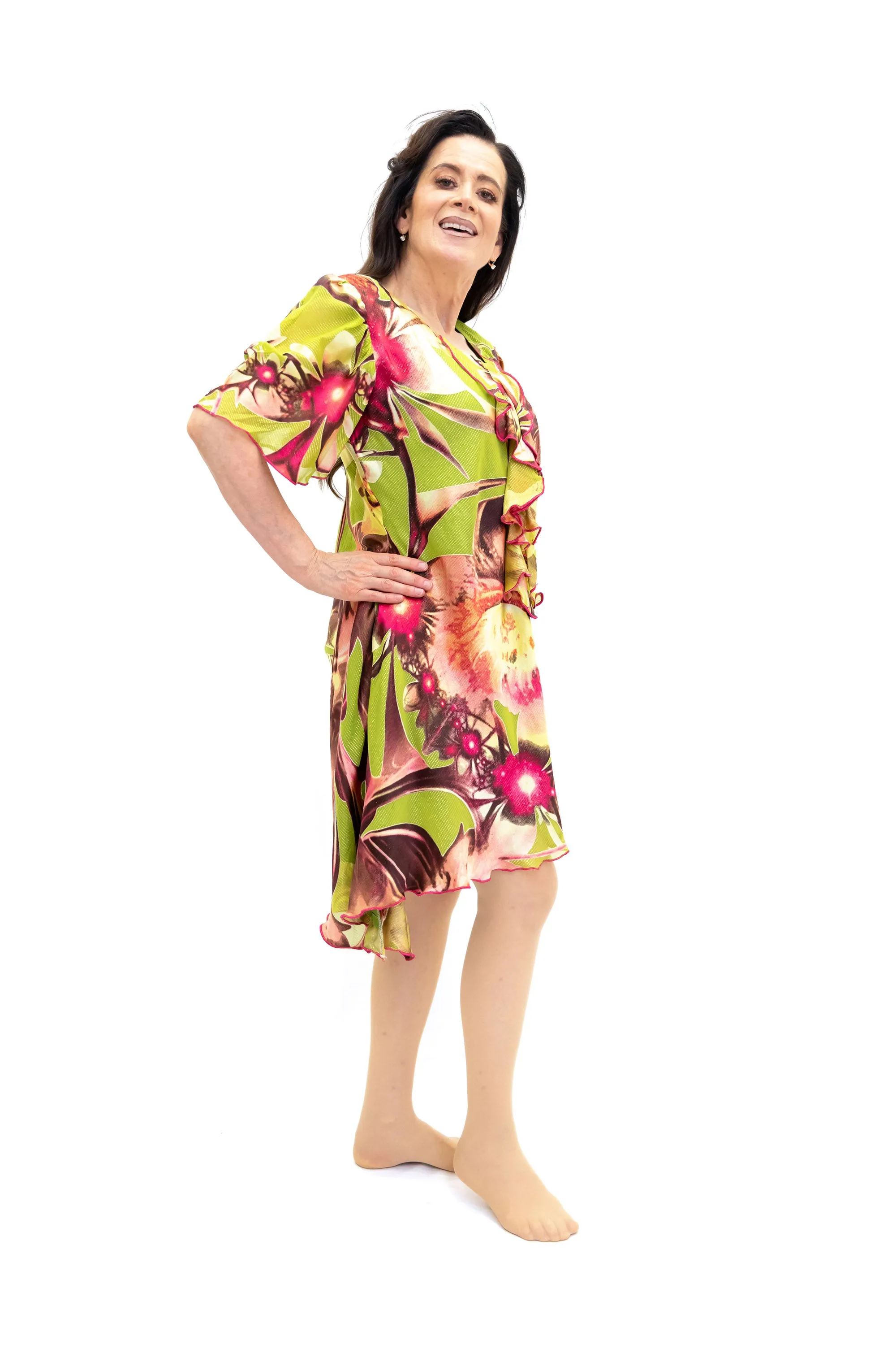 Green Floral Print Dress