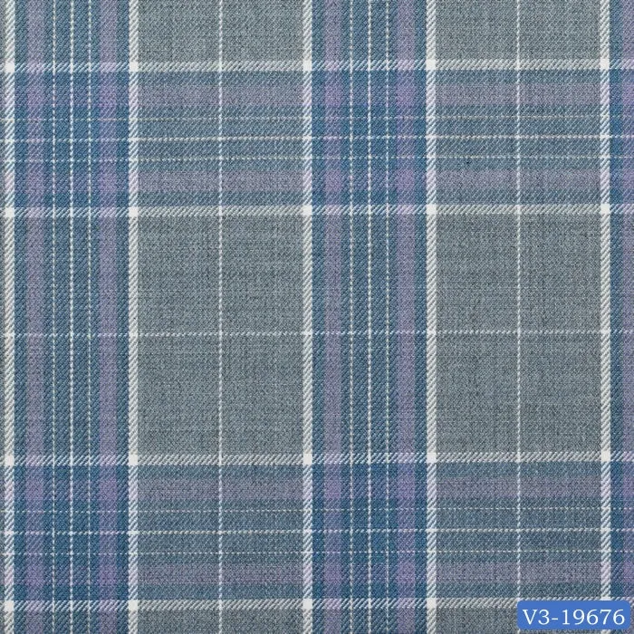 Grey with Purple Plaid Check Jacket
