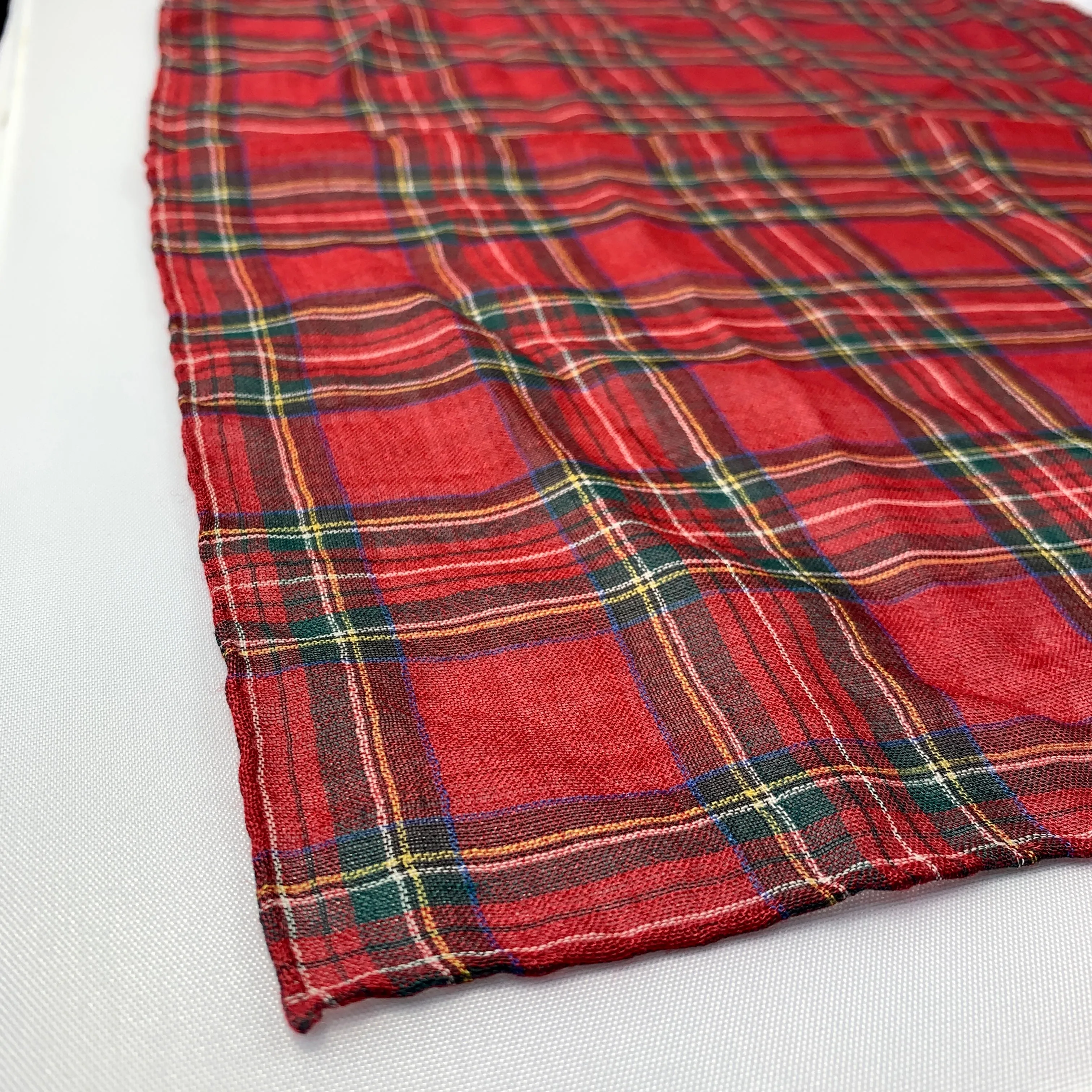 Gucci Plaid Tartan Pocket Square in Red