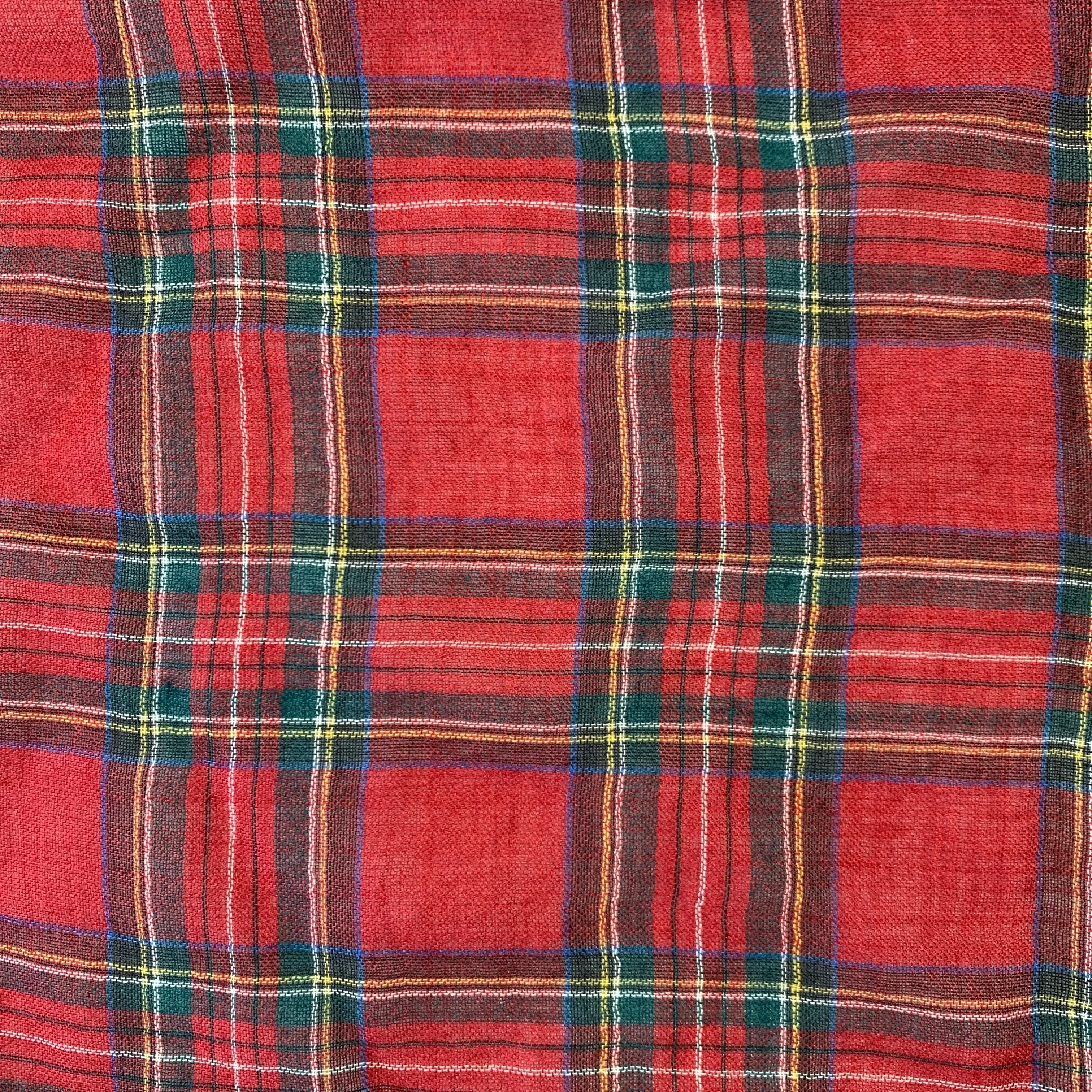 Gucci Plaid Tartan Pocket Square in Red