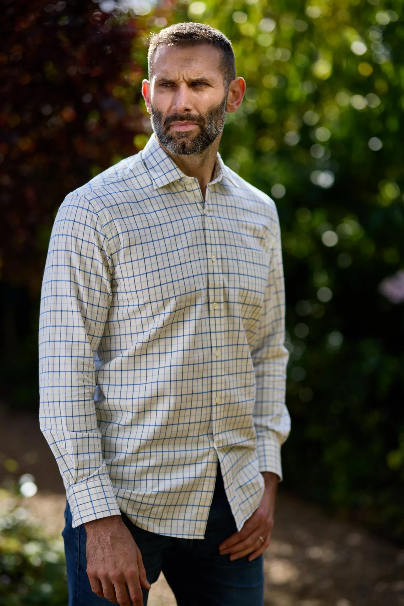 Gun Hill Mens Chiswick shirt - Blue/lilac