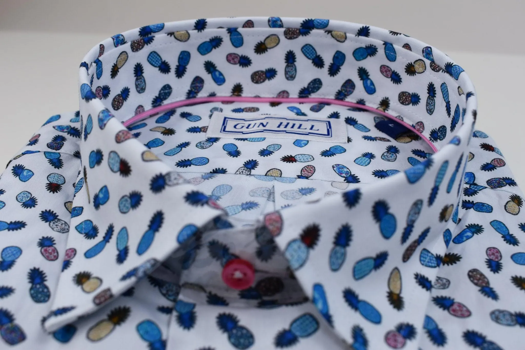 Gun Hill Mens George Pineapple shirt - White