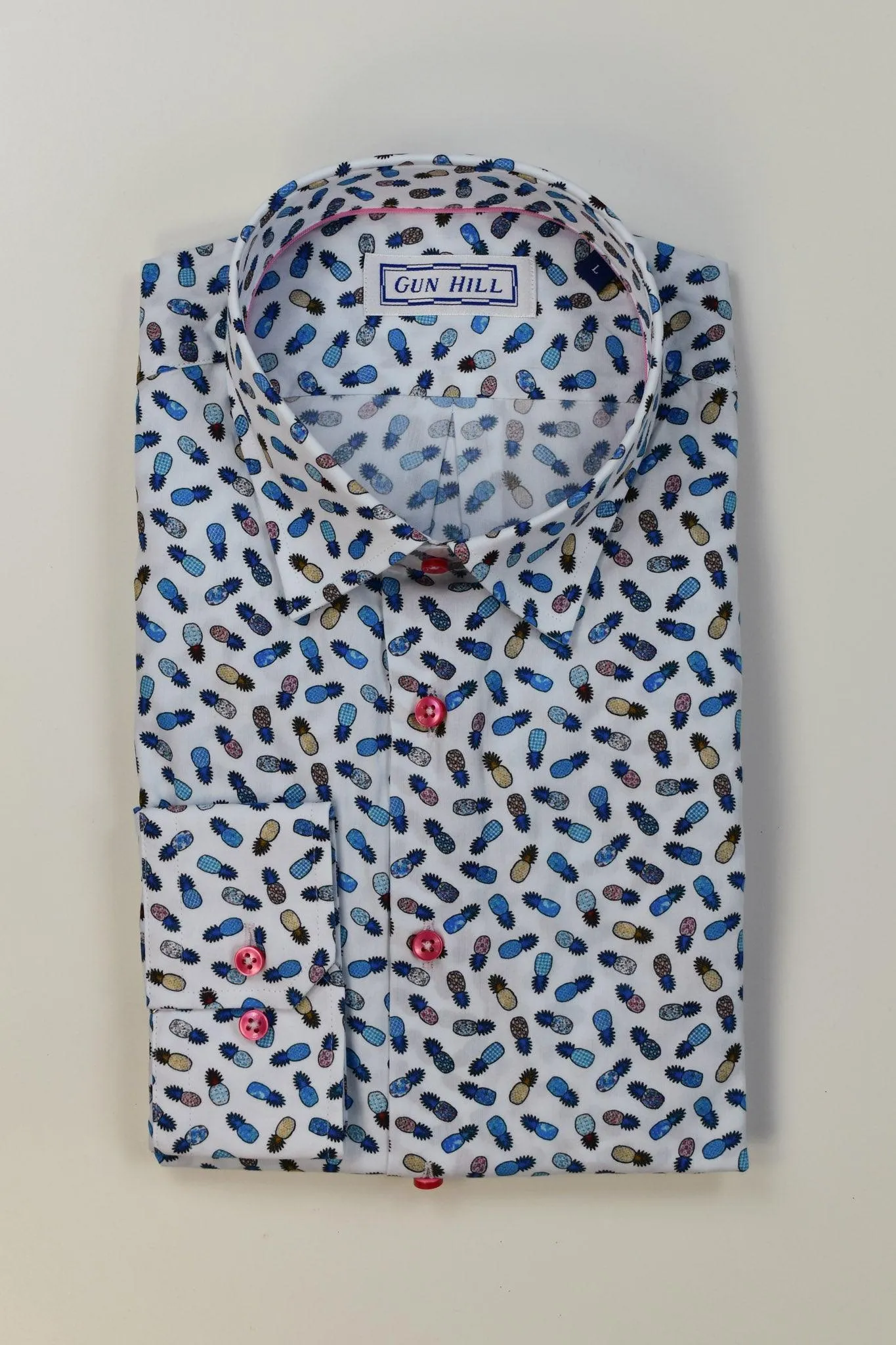 Gun Hill Mens George Pineapple shirt - White