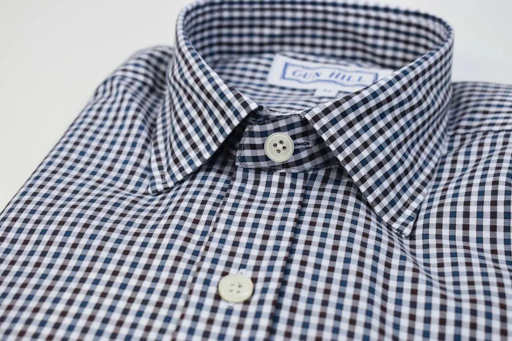 Gun Hill Mens Larch shirt - Blue/Brown gingham