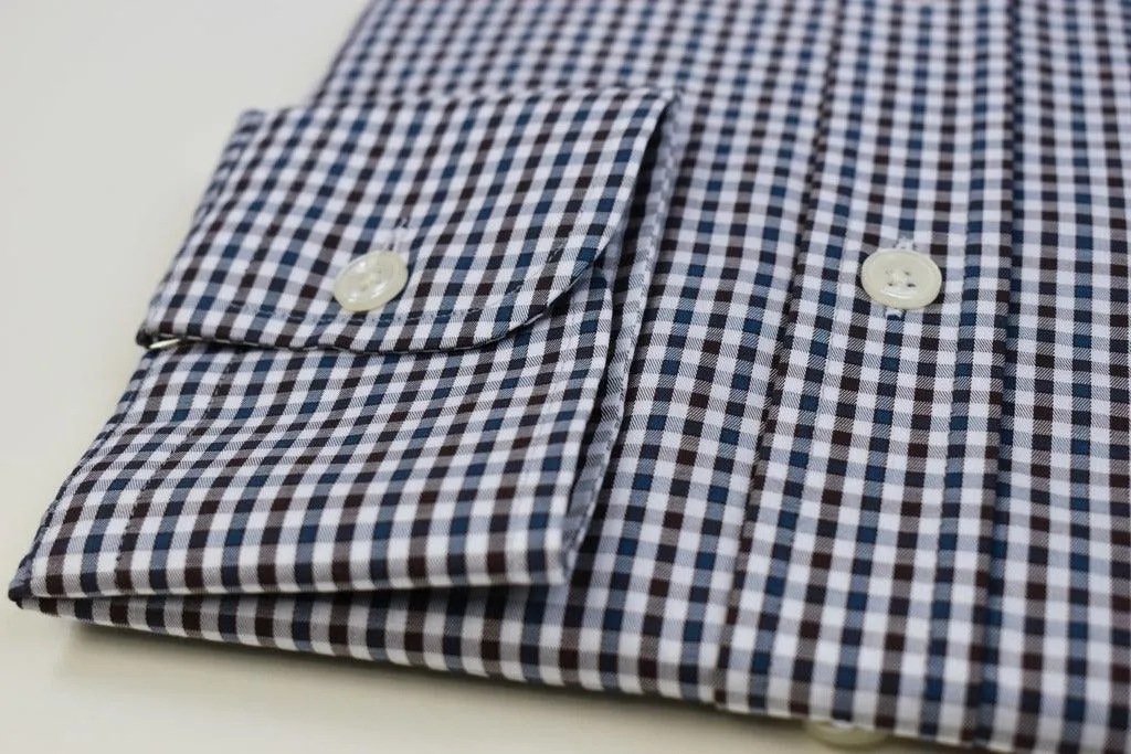 Gun Hill Mens Larch shirt - Blue/Brown gingham