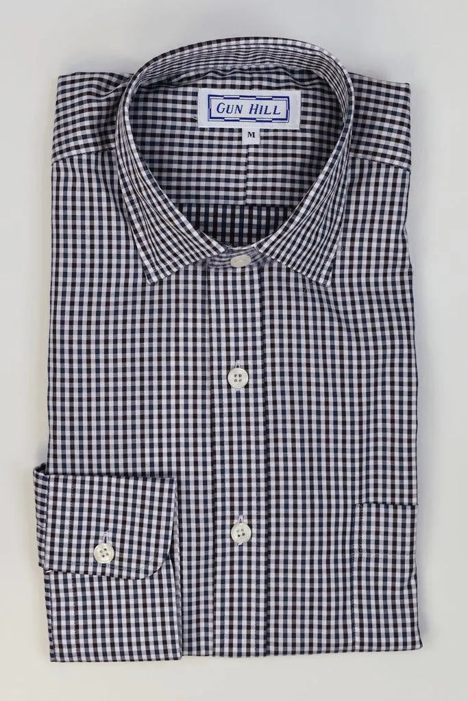 Gun Hill Mens Larch shirt - Blue/Brown gingham