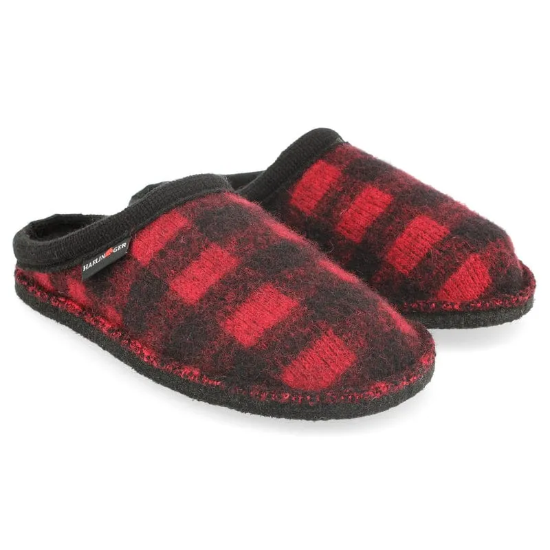 Haflinger Womens Plaid Wool Slippers