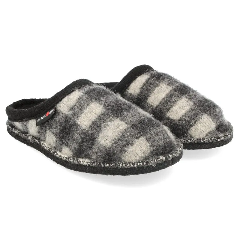 Haflinger Womens Plaid Wool Slippers