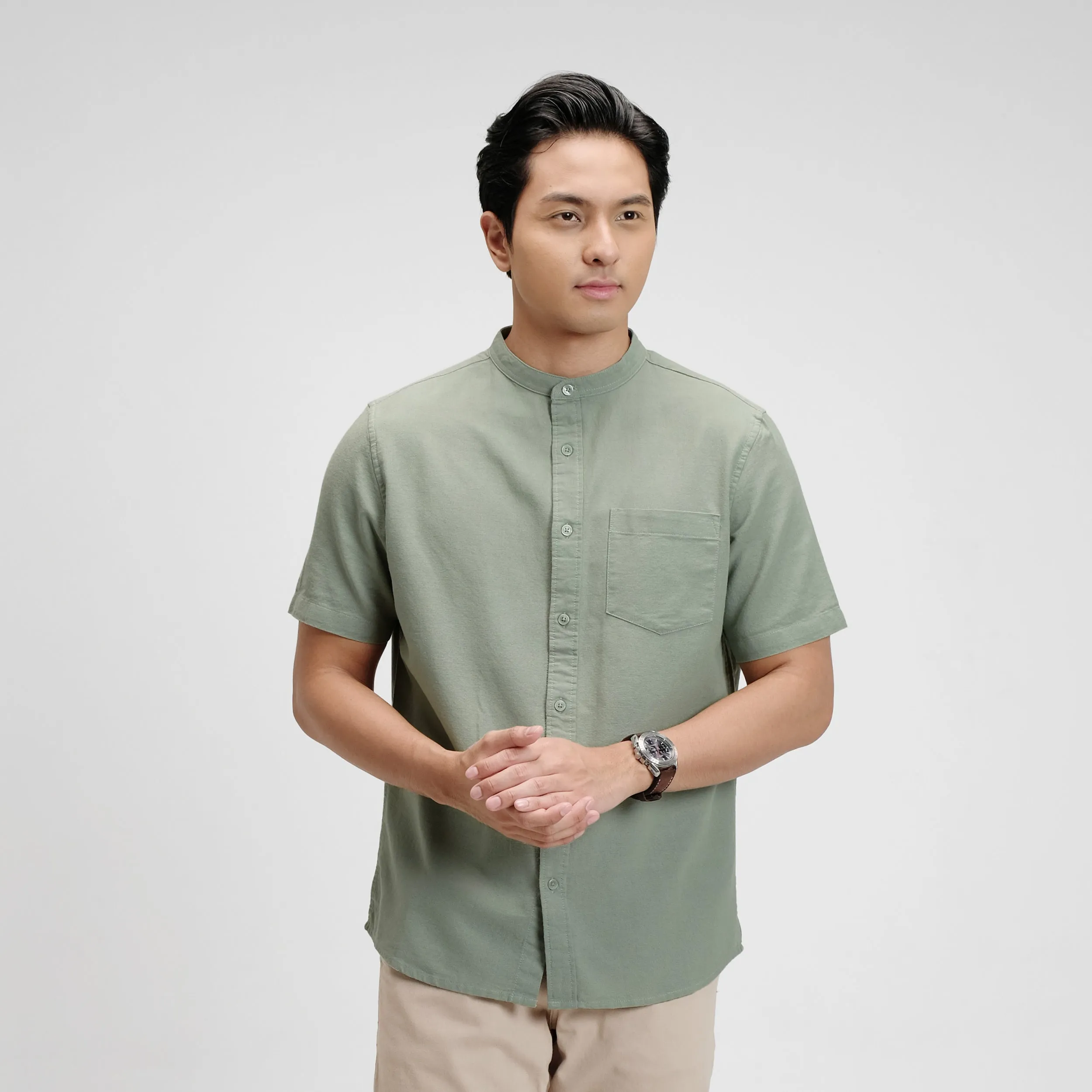 Hamzah Kemeja Koko Rami Basic Lengan Pendek