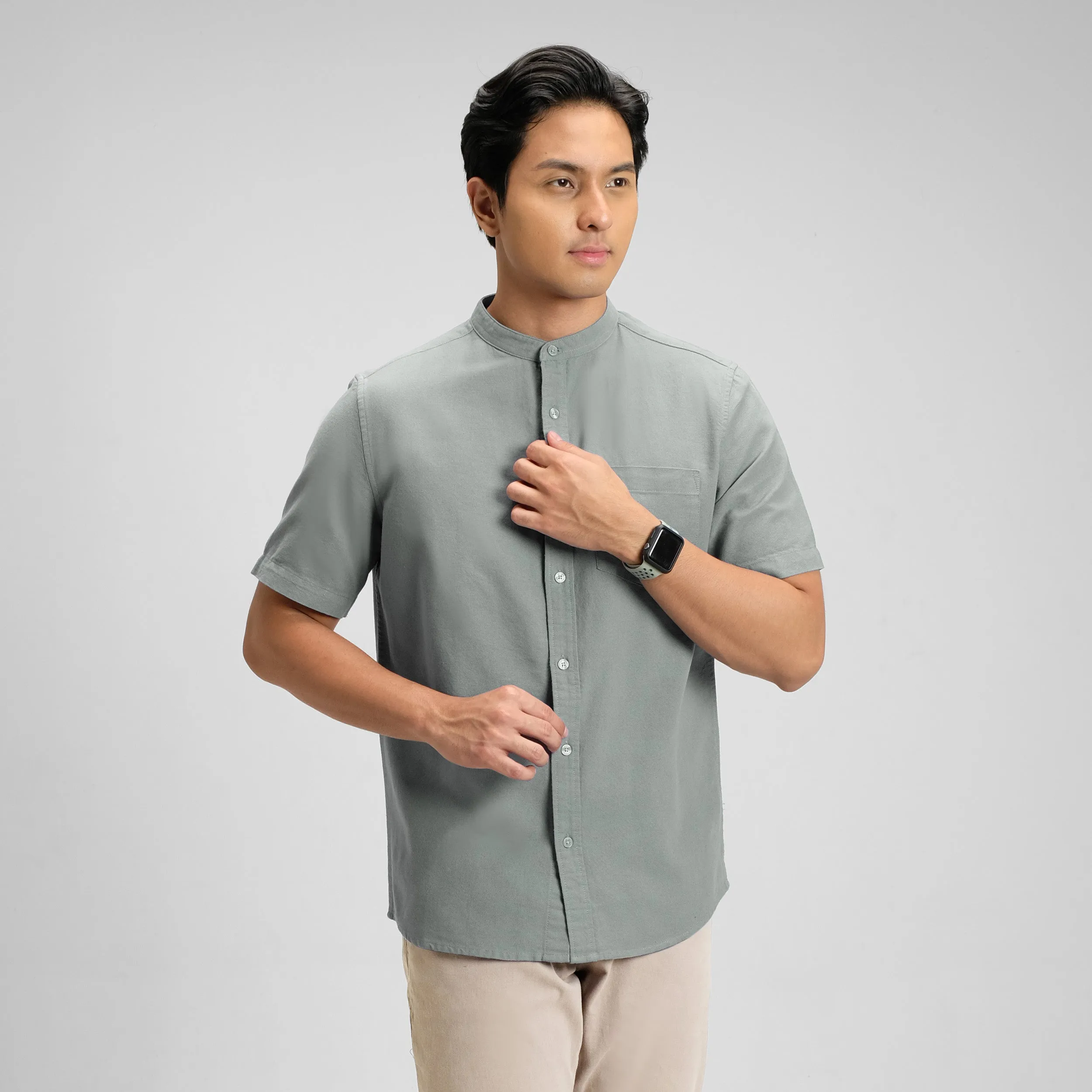 Hamzah Kemeja Koko Rami Basic Lengan Pendek
