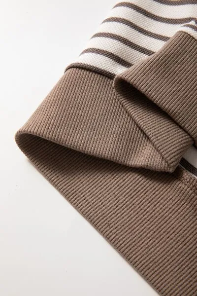 Hazel Blues® |  Contrast Striped Ruffle Short Sleeve Top