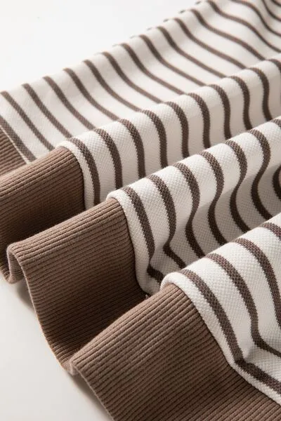 Hazel Blues® |  Contrast Striped Ruffle Short Sleeve Top