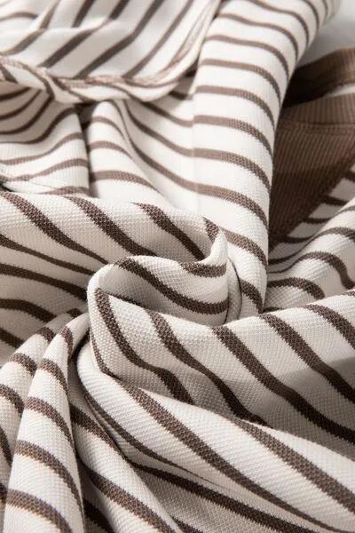 Hazel Blues® |  Contrast Striped Ruffle Short Sleeve Top