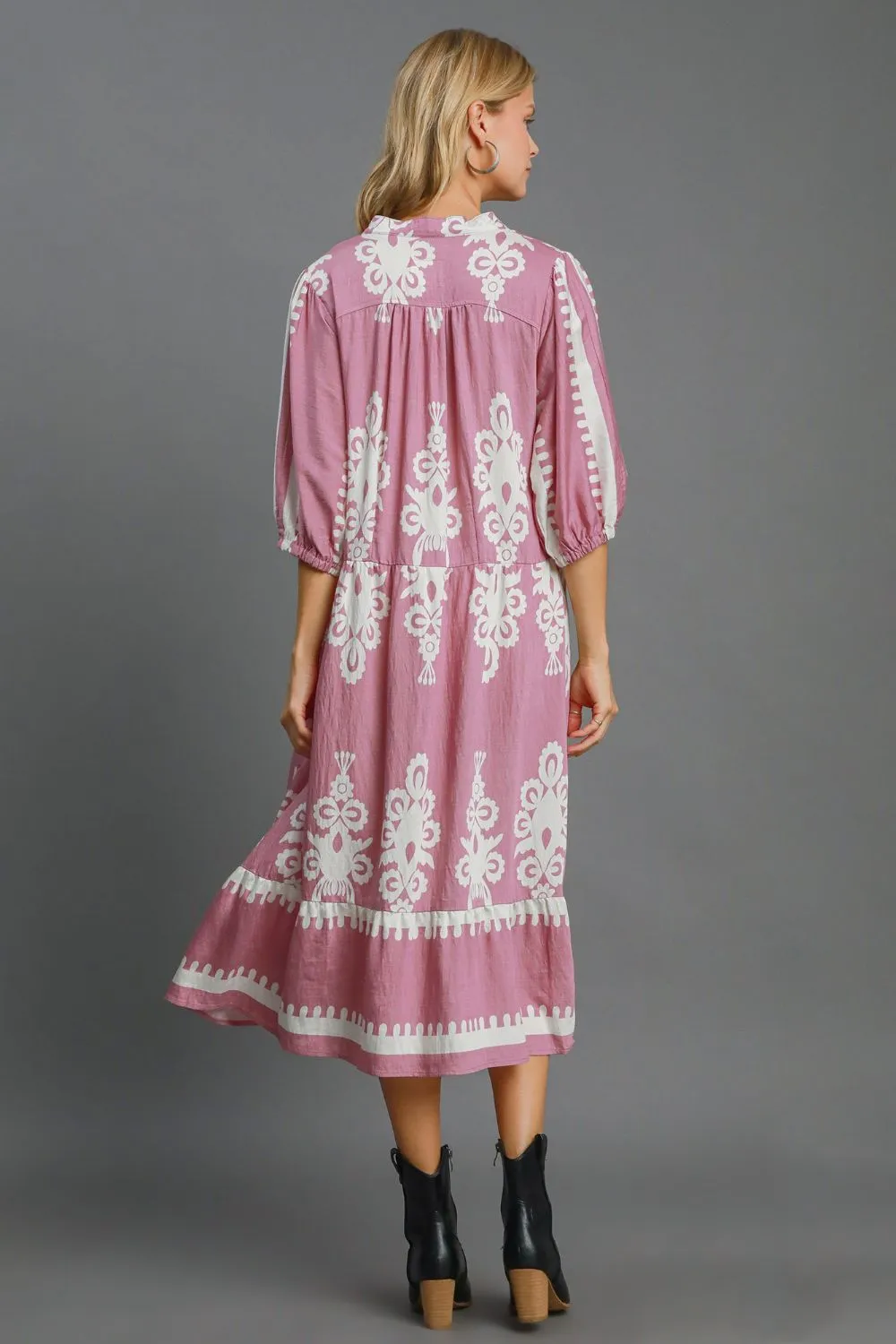 Hazel Blues® |  Umgee Printed Notched Midi Dress