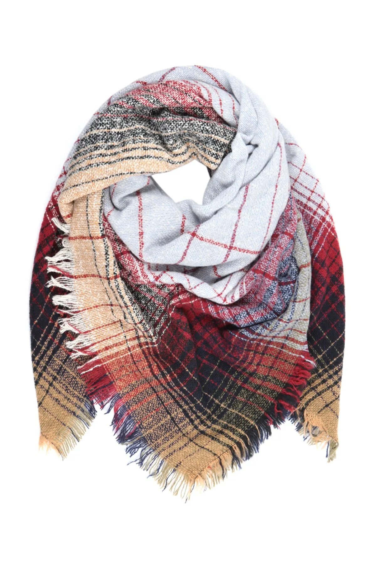 HDF2913 - MULTICOLOR BLANKET FRINGED SCARF