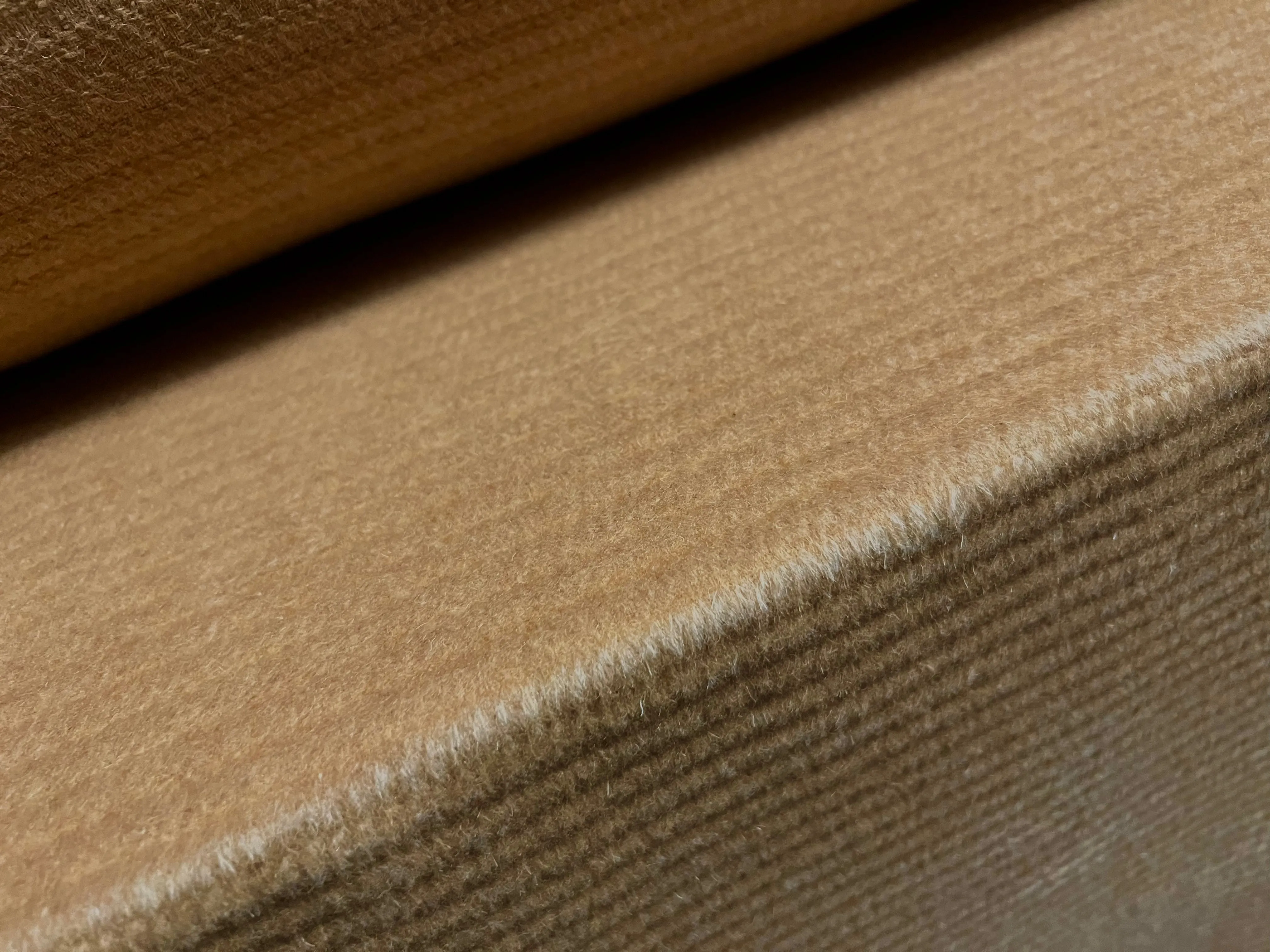 Heavyweight wool jumbo cord mouflon fabric, per metre - plain - camel