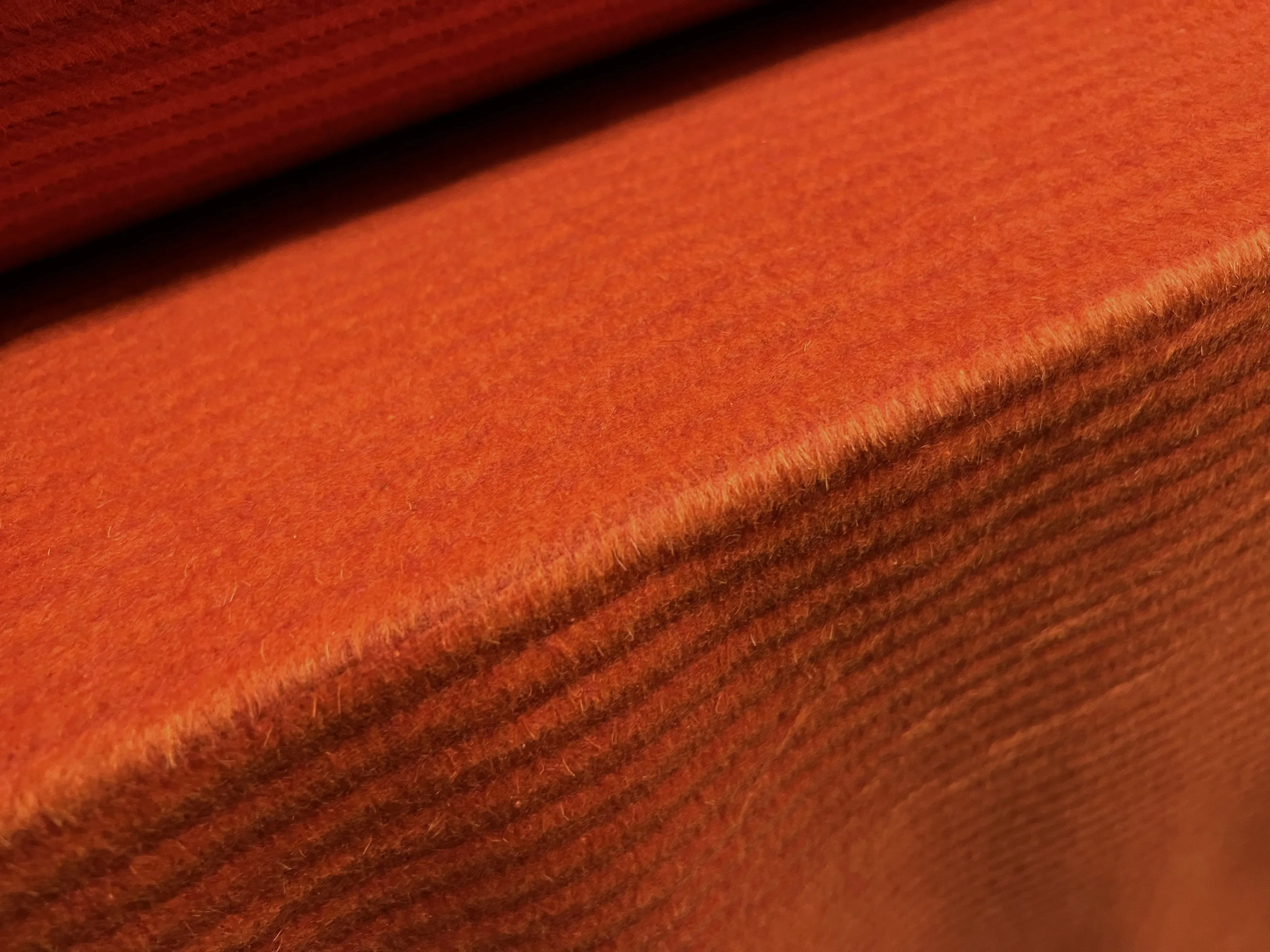 Heavyweight wool jumbo cord mouflon fabric, per metre - plain - terracotta