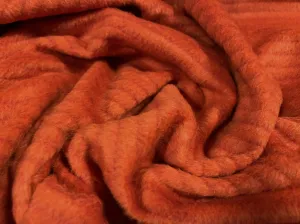 Heavyweight wool jumbo cord mouflon fabric, per metre - plain - terracotta