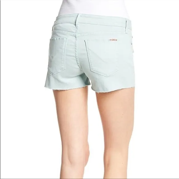 Hudson Jeans Amber Frayed Hem Denim Shorts - Mint Green - Size 26