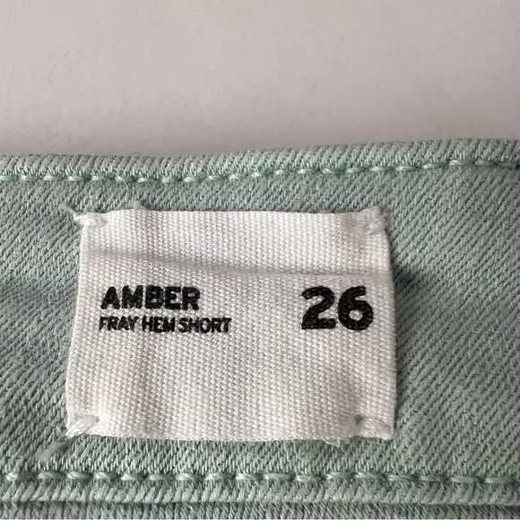 Hudson Jeans Amber Frayed Hem Denim Shorts - Mint Green - Size 26