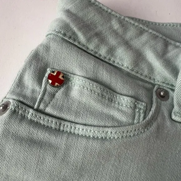Hudson Jeans Amber Frayed Hem Denim Shorts - Mint Green - Size 26