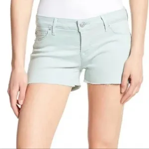 Hudson Jeans Amber Frayed Hem Denim Shorts - Mint Green - Size 26