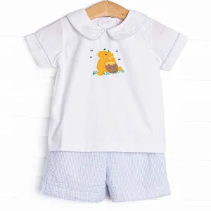 Hundred Acre Honey Applique Short Set, Blue