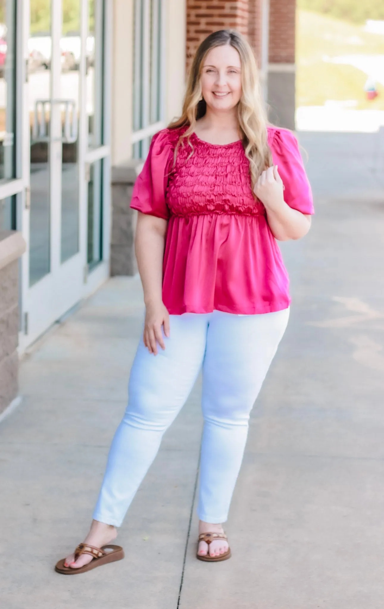 I Feel Pretty Blouse in Magenta