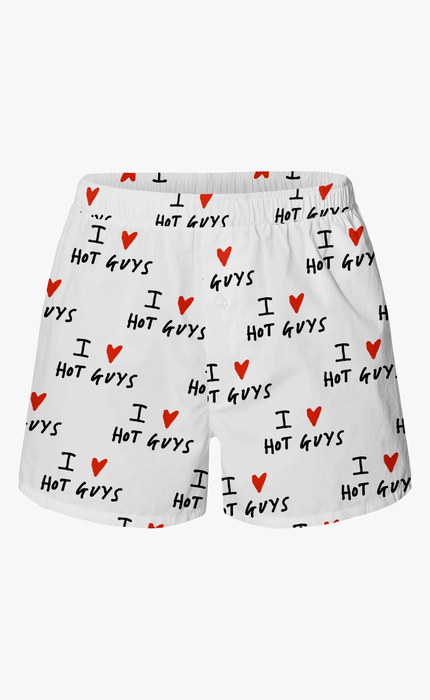 'I ❤️ HOT GUYS' White Boxer