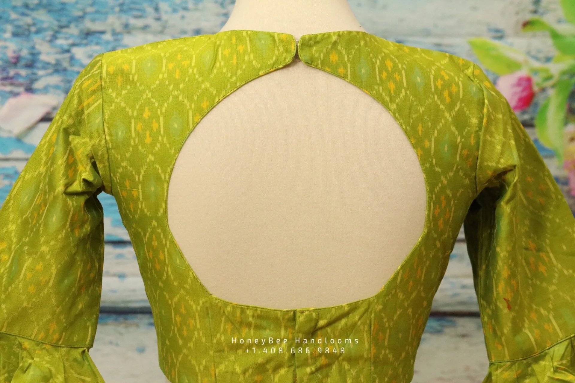 Ikkat Saree Blouse |seiko Work Blouse | saree stitched Blouse | Bollywood Blouse| silk saree Blouse | green Blouse | Handloom blouse
