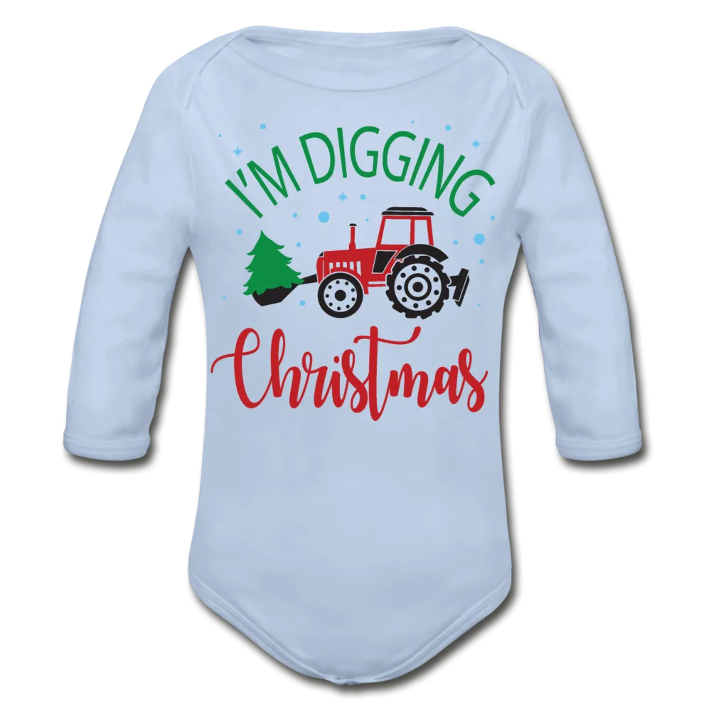 I'm Digging Christmas Organic Long Sleeve Baby Bodysuit