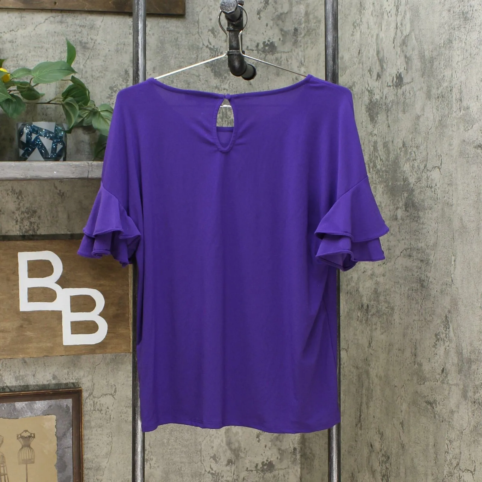 INC International Concepts Women's Ruffled Sleeve Top