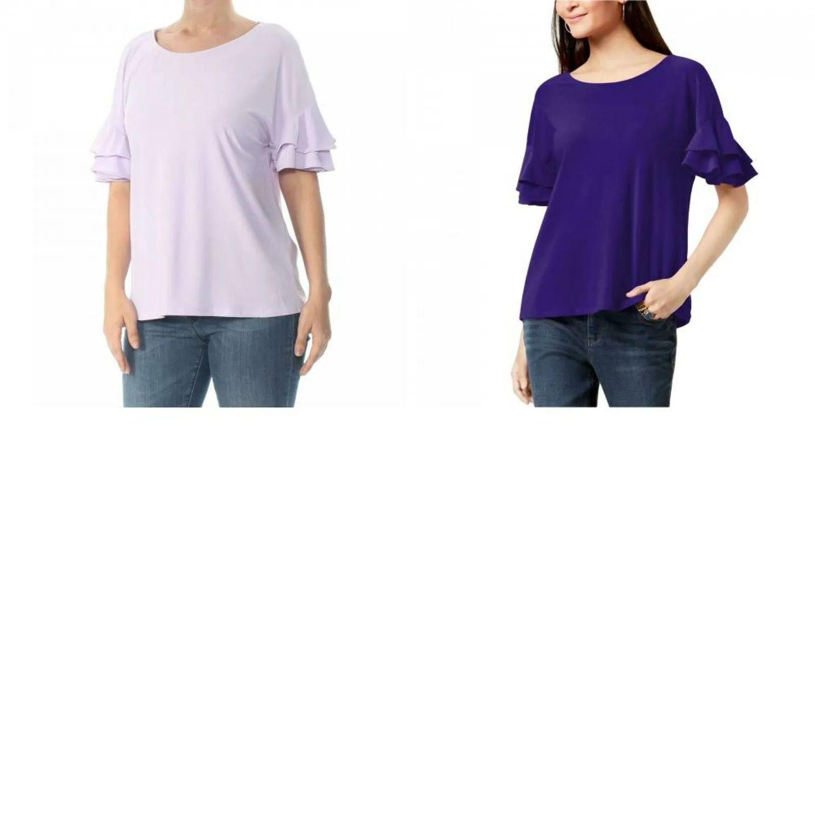 INC International Concepts Women's Ruffled Sleeve Top