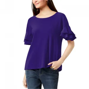 INC International Concepts Women's Ruffled Sleeve Top