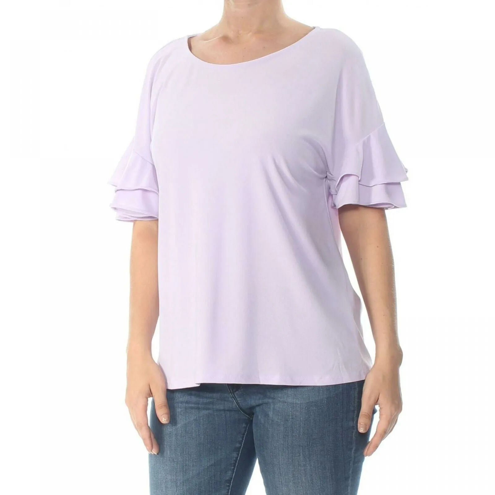 INC International Concepts Women's Ruffled Sleeve Top