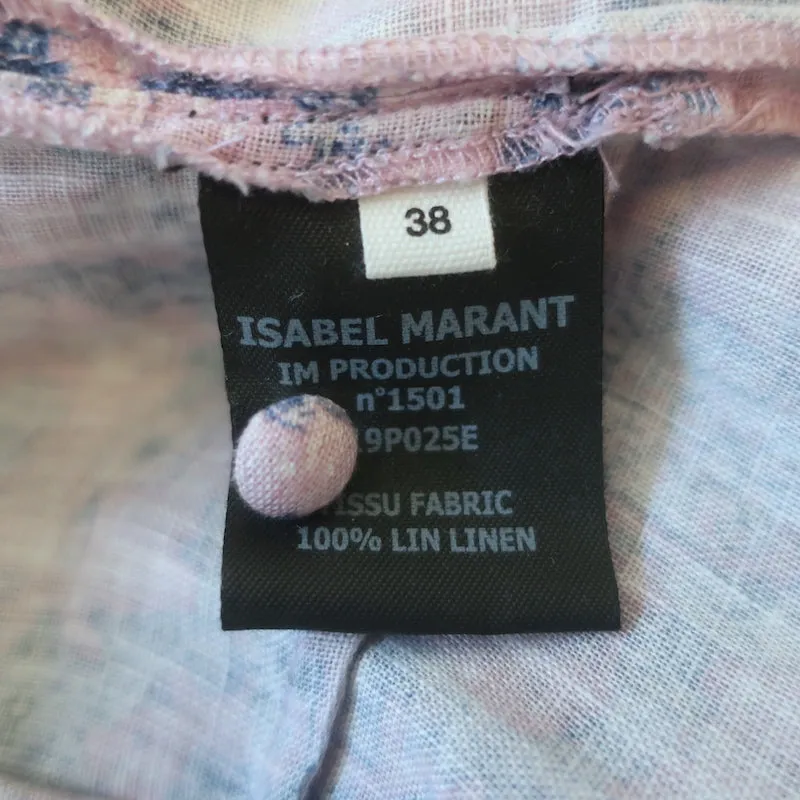 Isabel Marant Etoile Telicia Ruffled Wrap Dress Lilac Printed Linen Size 38