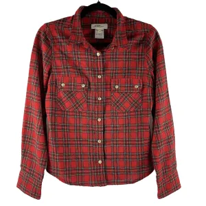 Isabel Marant - Plaid Wool Button Long Sleeve Red Top - US XXS
