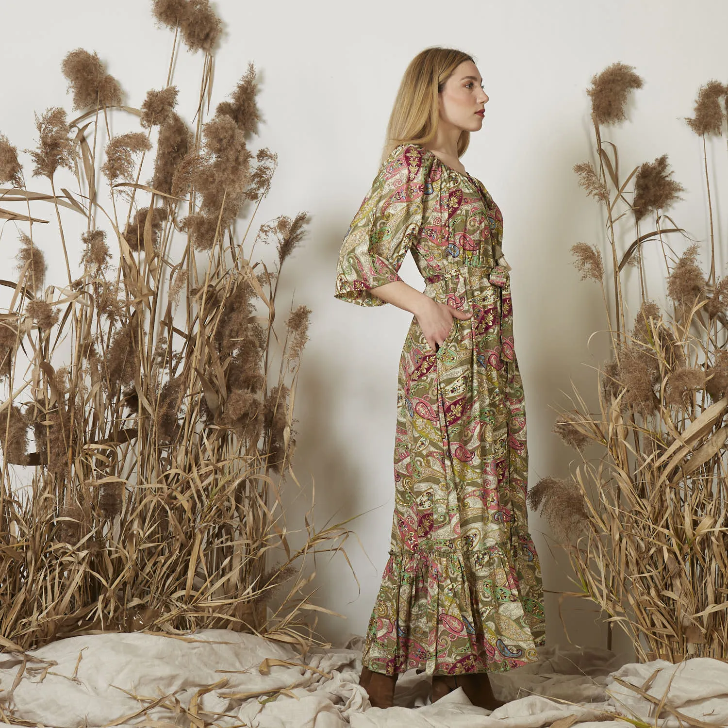 Isabella Silk Maxi Dress