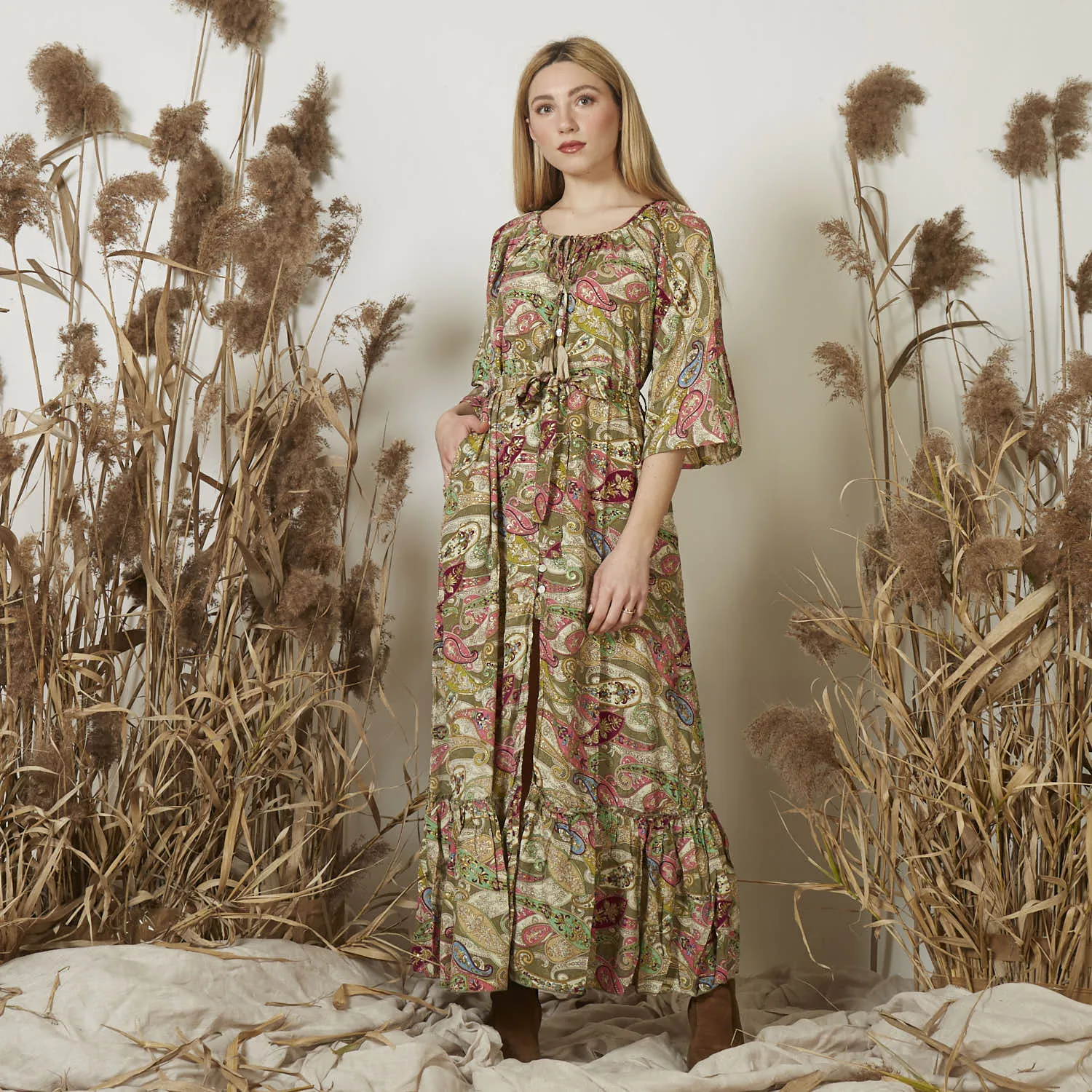 Isabella Silk Maxi Dress