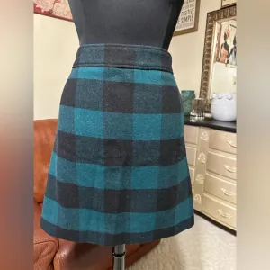 J-CREW BEAUTIFUL 🤩 PLAID PRINT WOOL BLEND WOMEN’S SKIRT SIZE 10 COLORS ANDBLACK