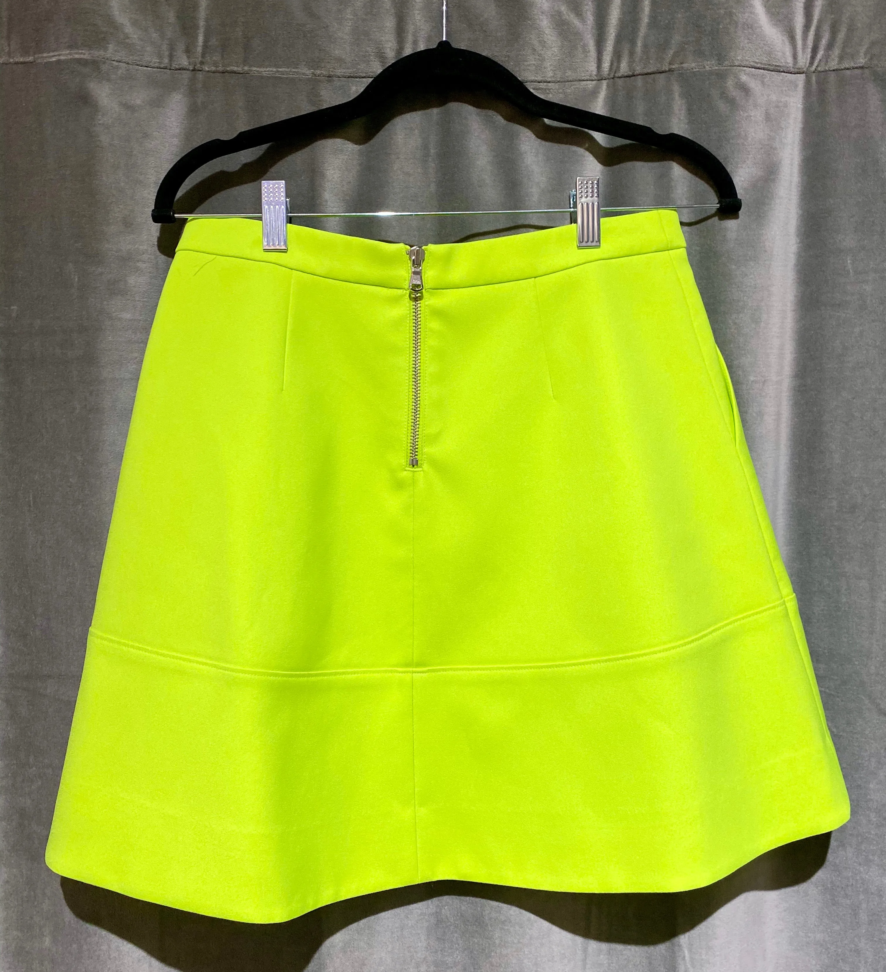 J. Crew Neon Green Short Skirt with Center Pleat