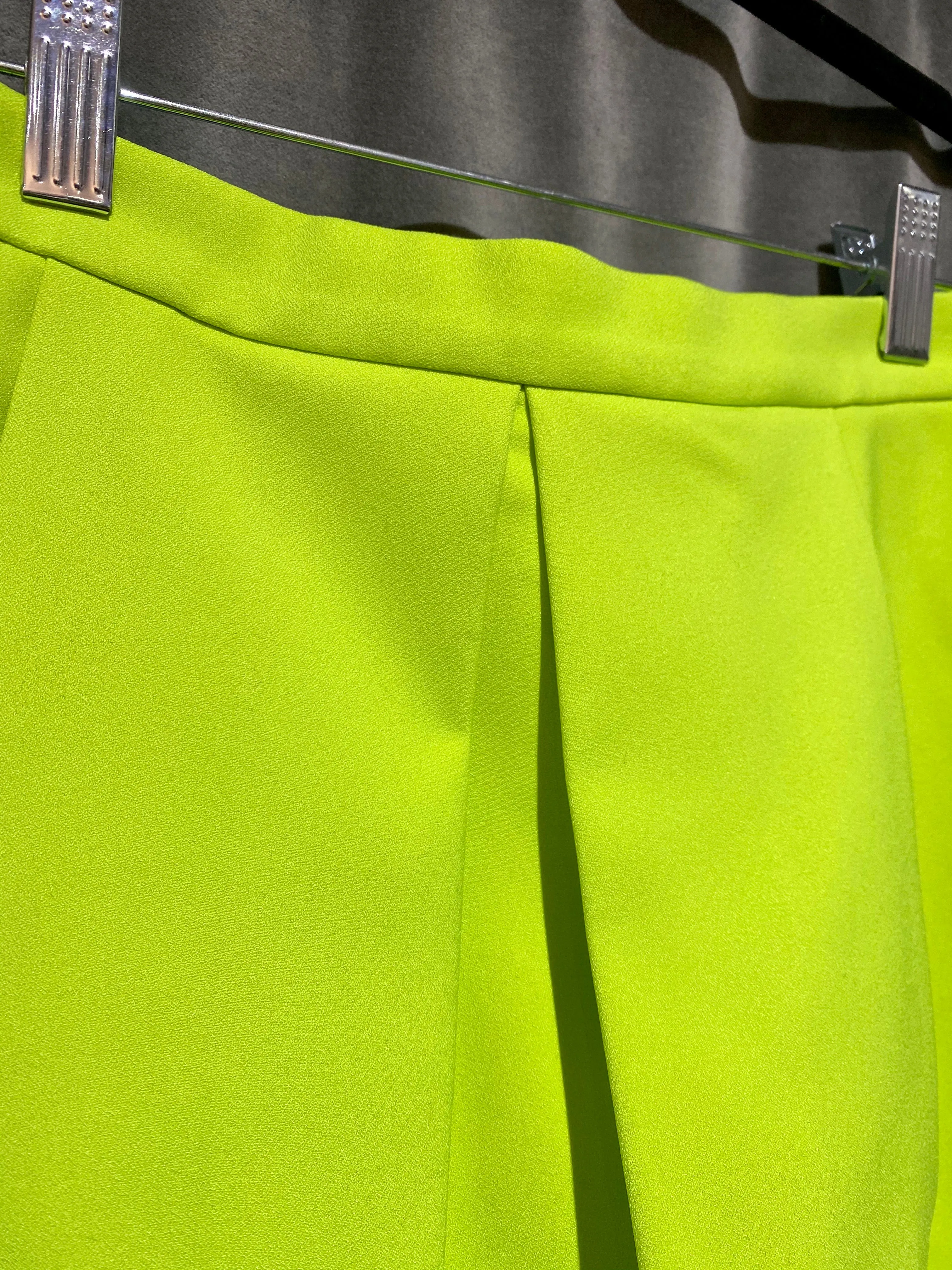 J. Crew Neon Green Short Skirt with Center Pleat
