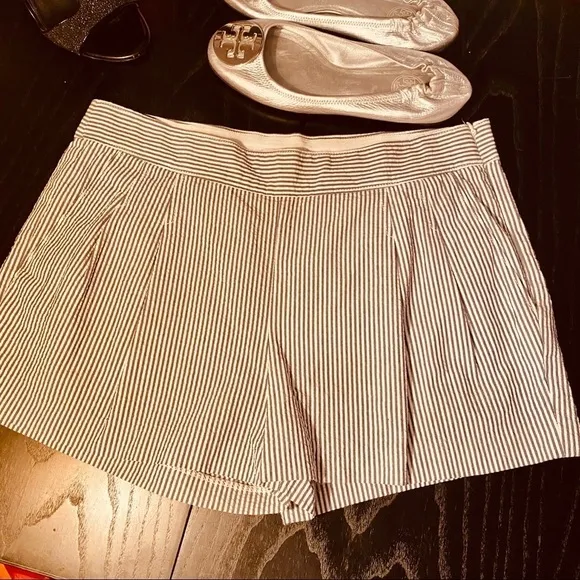 J. Crew Seersucker Blue and White Striped Shorts