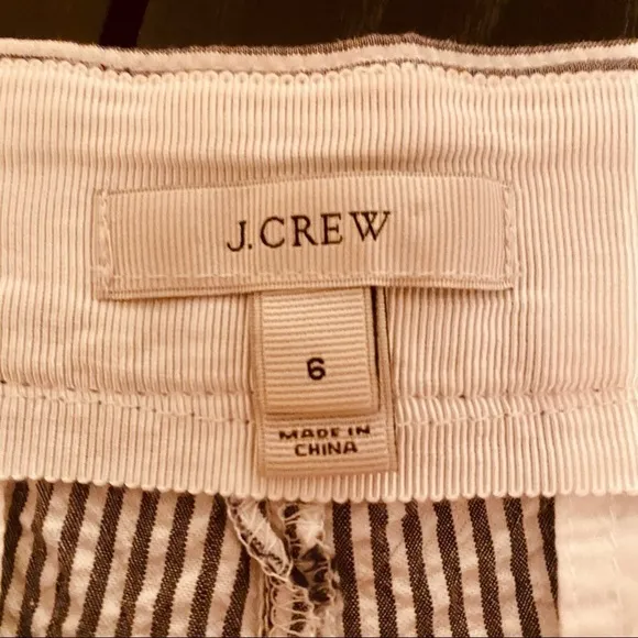 J. Crew Seersucker Blue and White Striped Shorts
