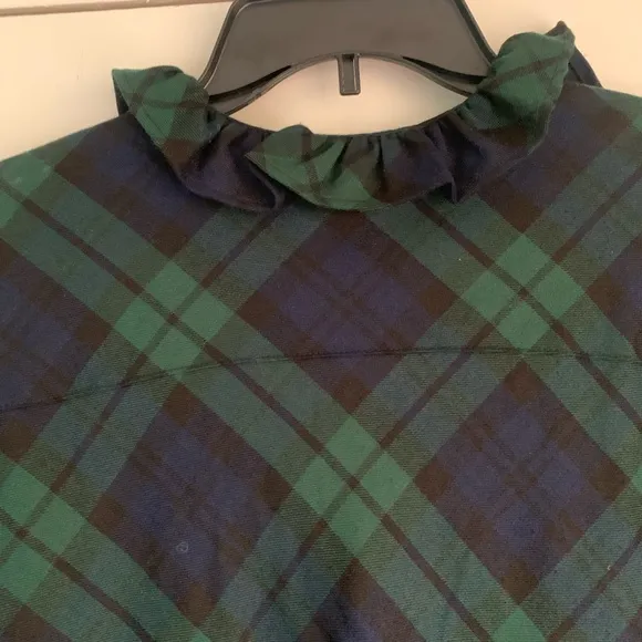 J CREW TARTAN PLAID SCOOP NECK DRESS SIZE 8 BLACK GREEN