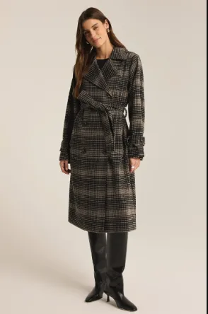 Jackie Plaid Trench ZJ243988